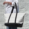 Stono Carryall Medium Zip Tote - White/Black