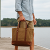 Waxed Canvas Huck Tote - Khaki