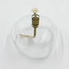 A clear, isolated product shot of the unlit table top torch against a plain white background, showing the glass oil lamp and the cotton wick in its metal holder. A clear, isolated product shot of the unlit table top torch against a plain white background, showing the glass oil lamp and the cotton wick in its metal holder.