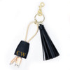 Midnight Tassel Charging Key Chain- Stamped