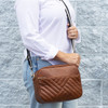 Commuter Crossbody Bag- Brown - Stamped
