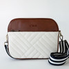 Commuter Crossbody Bag- White/Brown - Stamped