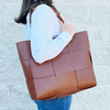 Emory Woven Tote - Brown