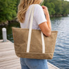 Waxed Canvas Stono Carryall Medium Zip Tote - Khaki