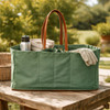Sage XL Canvas Market Tote -Embroidered 