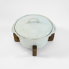 Forma Small Round Stoneware Baker with Lid & Acacia Stand - Bel Piatto