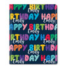 HB Bubble Letters on Navy Personalized Gift Wrap