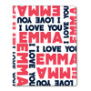 I Love You Personalized Gift Wrap - Navy