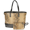 Metallic Snake & Steel Hampton Ave Tote - Vegan Leather - Embroidered