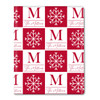Monogram Red Snowflake Squares Personalized Gift Wrap