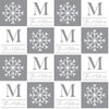 Monogram Gray Snowflake Squares Personalized Gift Wrap