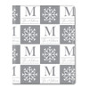 Monogram Gray Snowflake Squares Personalized Gift Wrap