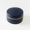 Navy Round Organizer - Vegan Leather