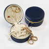 Navy Round Organizer - Vegan Leather