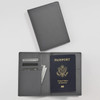 Dark Gray Genuine Leather Passport Cover