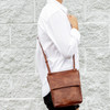 Brown Front Flap Crossbody - Vegan Leather