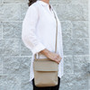 Khaki Front Flap Crossbody - Vegan Leather