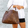 Brown Townsend Tote- Vegan Leather -  Foil Stamped