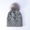 Gray Leopard Pom Beanie