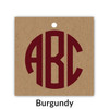 Square Monogrammed Gift Tags - Set of 35 - Kraft