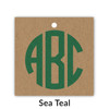 Square Monogrammed Gift Tags - Set of 35 - Kraft