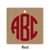Square Monogrammed Gift Tags - Set of 35 - Kraft