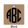 Square Monogrammed Gift Tags - Set of 35 - Kraft