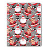 Jolly Santa Faces Personalized Gift Wrap- Gray
