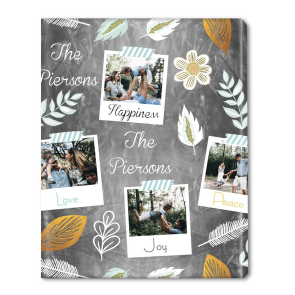 Taped Up Polaroids Personalized Gift Wrap-Grey Taped Up Polaroids Personalized Gift Wrap-Grey