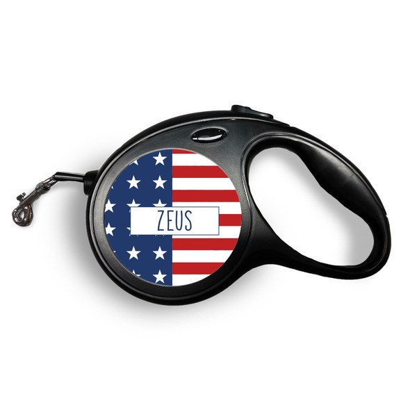 American Flag Retractable Pet Leash American Flag Retractable Pet Leash