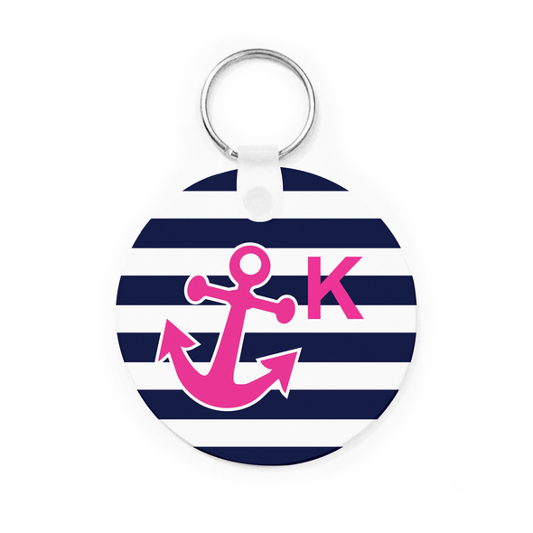 Anchor Stripe Key Chain Navy Anchor Stripe Key Chain Navy