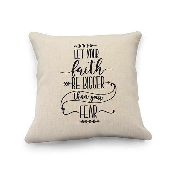 Let Your Faith Be Bigger Natural Pillow Cover Let Your Faith Be Bigger Natural Pillow Cover