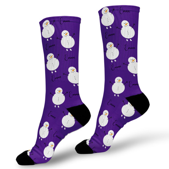 Jolly Snowmen Personalized Socks Jolly Snowmen Personalized Socks
