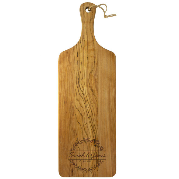 Red Birch Rectangular Paddle Board - Engraved Wreath Red Birch Rectangular Paddle Board - Engraved Wreath