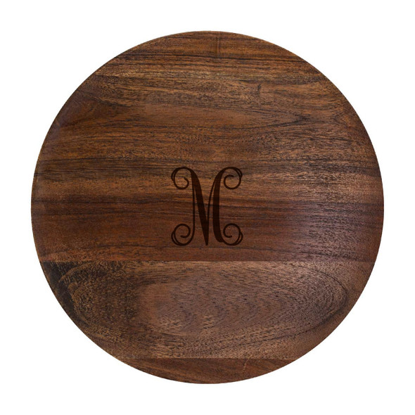 Acacia Wood Charger - Engraved Ltr Acacia Wood Charger - Engraved Ltr