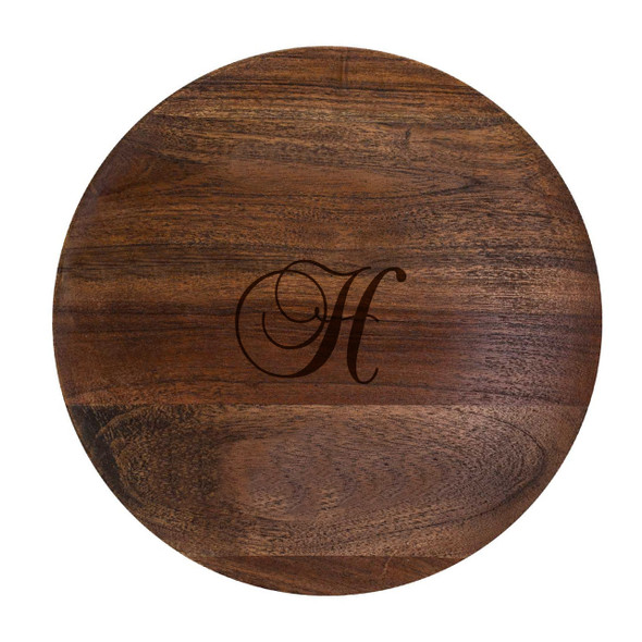 Acacia Wood Charger - Engraved Baroque Acacia Wood Charger - Engraved Baroque