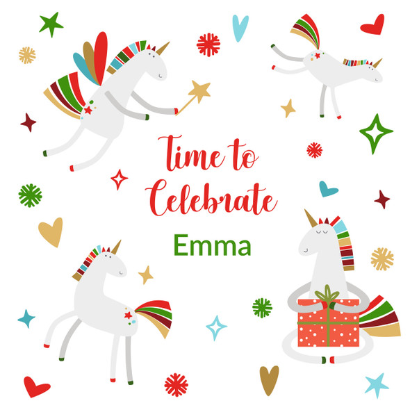 Unicorn Celebration Personalized Gift Wrap Unicorn Celebration Personalized Gift Wrap