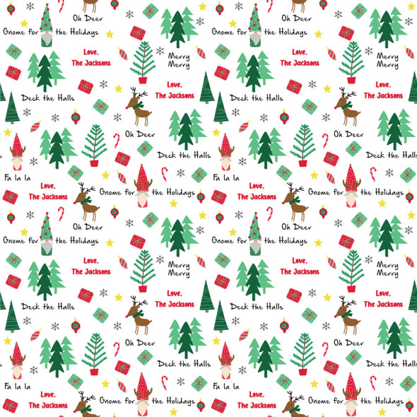 Gnome For The Holidays Personalized Gift Wrap