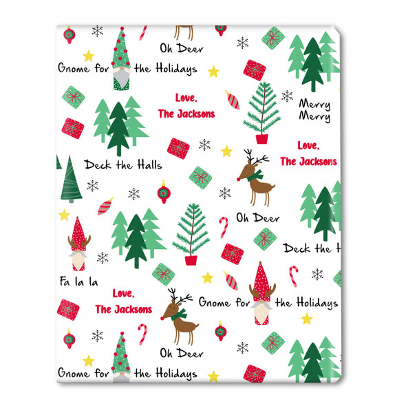 Gnome For The Holidays Personalized Gift Wrap Gnome For The Holidays Personalized Gift Wrap