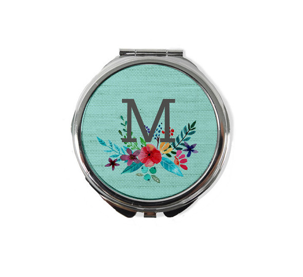 Initial Bouquet Compact Mirror Initial Bouquet Compact Mirror