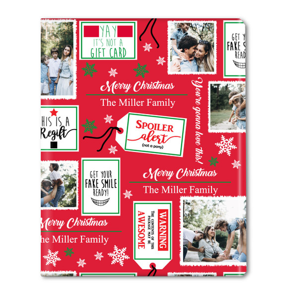 Humorous Tags-Red Personalized Gift Wrap Humorous Tags-Red Personalized Gift Wrap