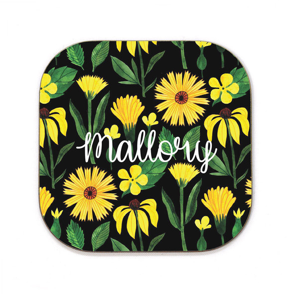 Yellow Botanical Coaster Yellow Botanical Coaster
