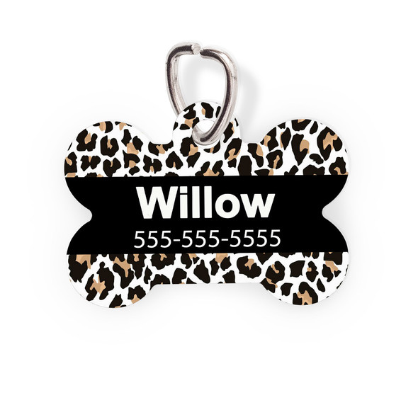 Leopard Print Bone Pet Tag - Pattern Leopard Print Bone Pet Tag - Pattern