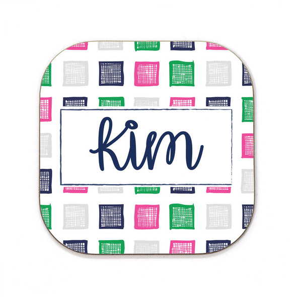 Razzle Pink Color Cubes Coaster Razzle Pink Color Cubes Coaster