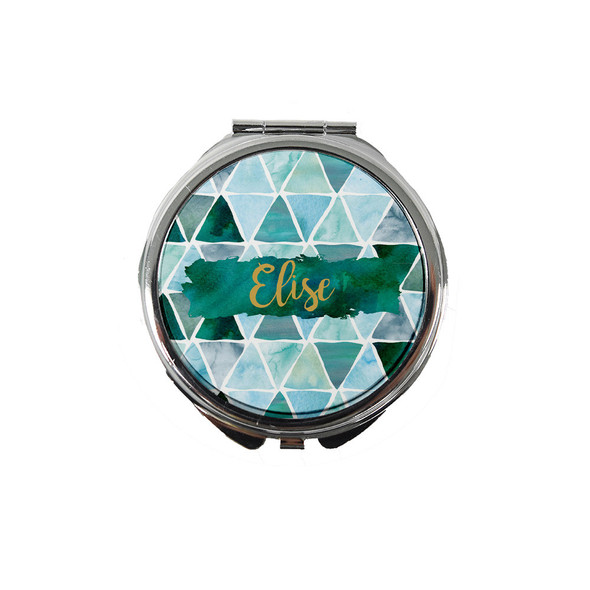 Watercolor Triangles Compact Mirror Watercolor Triangles Compact Mirror