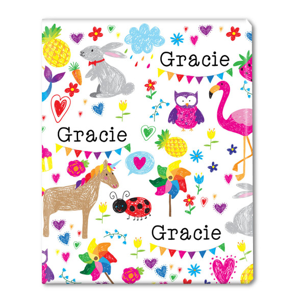 Doodle Girl Personalized Gift Wrap Doodle Girl Personalized Gift Wrap