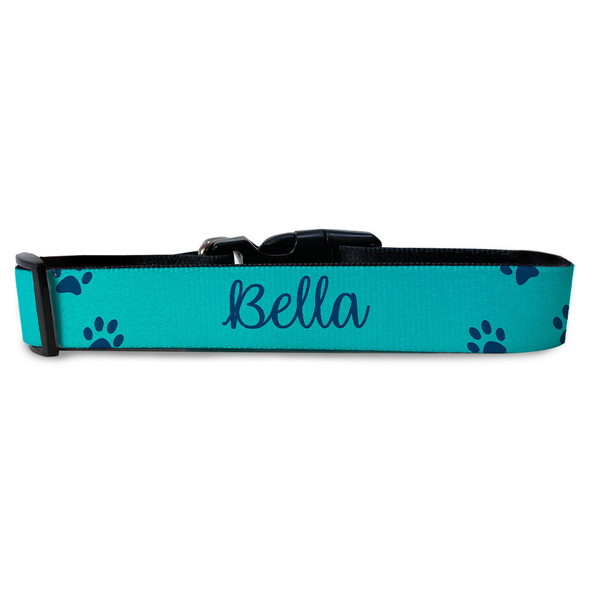 Dk. Aqua/Navy Paw Prints Pet Collar Dk. Aqua/Navy Paw Prints Pet Collar