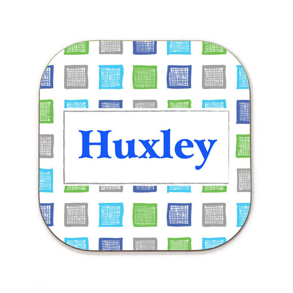 Med Blue Color Cubes Coaster Med Blue Color Cubes Coaster