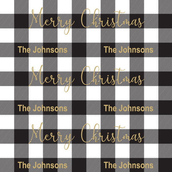 B&W Check Gold Personalized Gift Wrap B&W Check Gold Personalized Gift Wrap