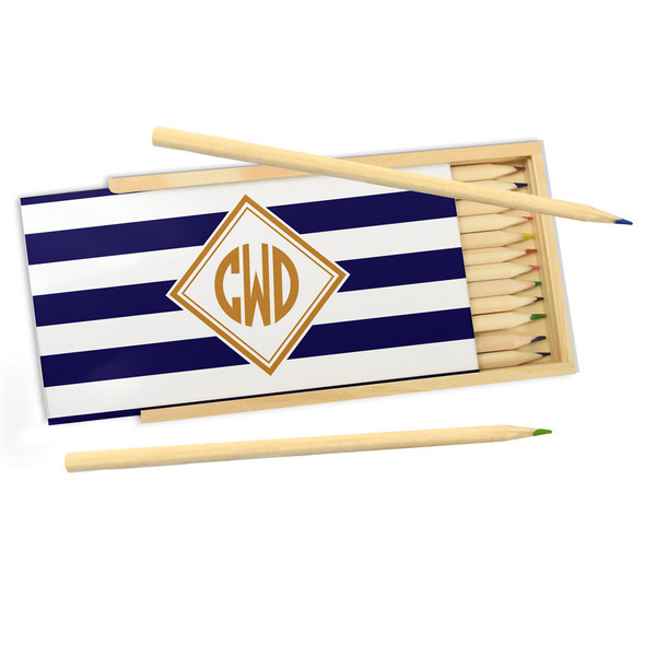 Navy Stripes Pencil Box Navy Stripes Pencil Box